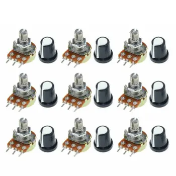 

Potentiometer Kit With Cap 9PCS WH148 9 Specifications Packaging B1K 2K 5K 10K 20K 50K 100K 500K 1M 15mm 3-pin