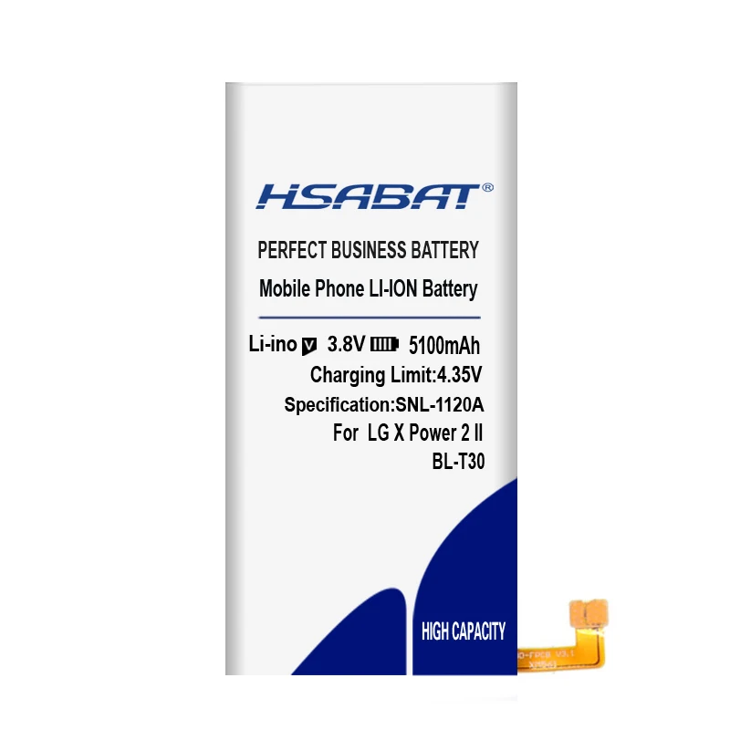 HSABAT 0 цикла 5100 мА/ч, BL-T30 Батарея для LG X power 2 II L64VL M320F M320N M322 L63BL K10 Мощность M320 M320DSN M320TV MLV7N высокое качество мобильного телефона запасной аккумулятор