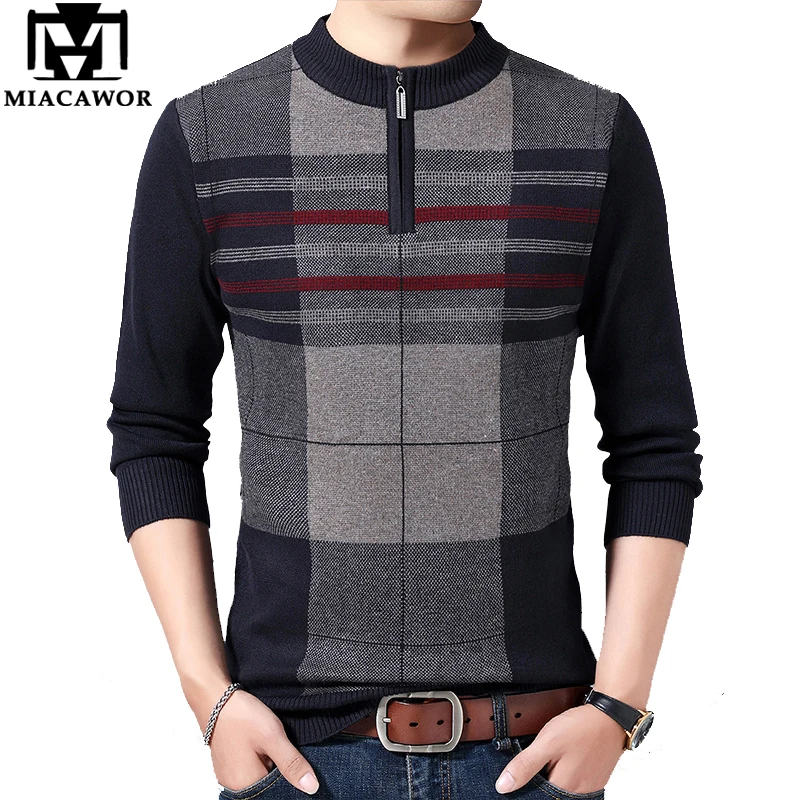 MIACAWOR зимний мужской свитер Повседневный пуловер теплый шерстяной Pull Homme модный