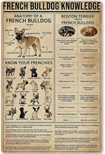

Metal Sign French Bulldog Knowledge Poster Tin Sign Bar Home Decoration New Year Sign The Best Gift for Parents,So That Children