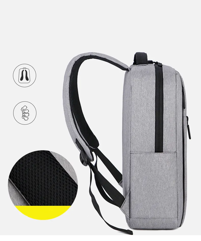 SKOANBE Backpack Men's Leisure Outdoor USB Charge Charging Sports Backpack Business Computer Bag Travel Bag External Outside Bag