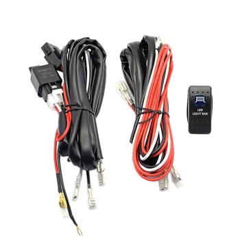 

Car Driving Light 5-Pin Blue LED Rocker Switch + 40A Relay Wiring Harness Kit