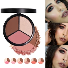 BEAUTYBIGBANG, 3 цвета, палитра румян для лица, натуральная пудра, румяна, макияж, Осветляющий, стойкий, прочный цвет, фотокосметика BEAUTYBIGBANG, 3 цвета, палитра румян для лица, натуральная пудра, румяна, макияж, Осветляющий, стойкий, прочный цвет, фотокосметика