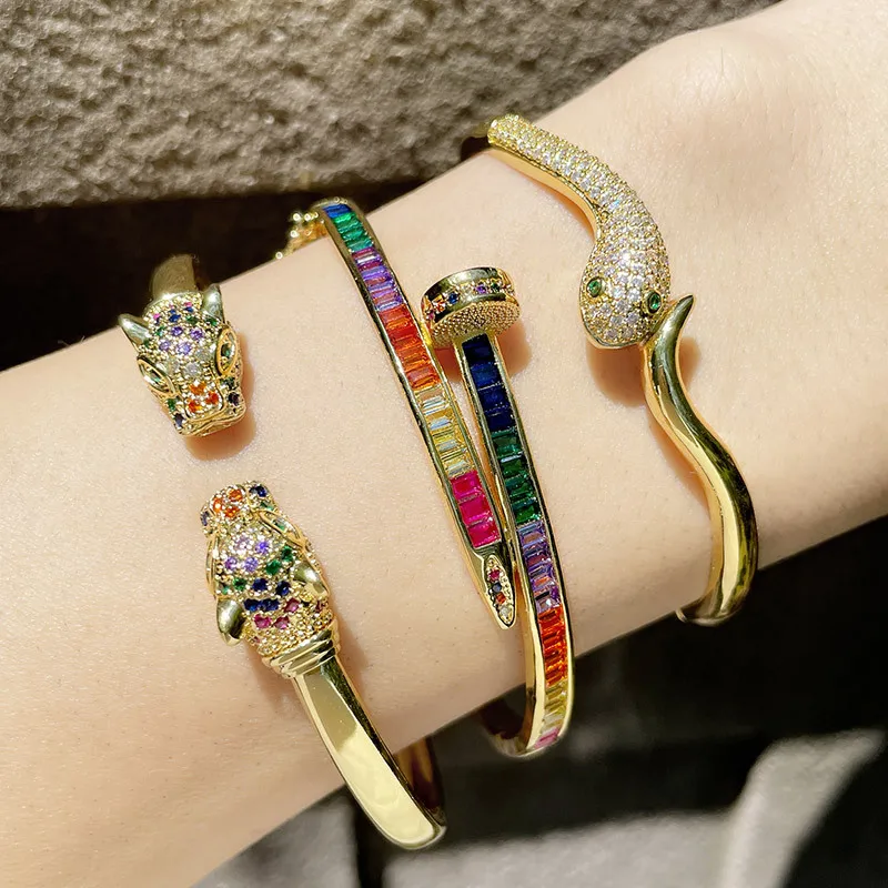 Vintage Snake Bracelets For Women Zirconia Stainless Steel Animal Adjustable Bracelet Snake Bangle Jewelry Gift Bijoux Femme bangle bracelet snake bangle bracelet