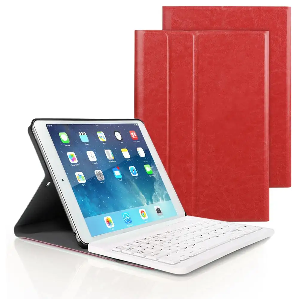 Для iPad 9,7 клавиатура чехол для iPad 2/3/4 Магнитная подставка Smart Cover Чехол A1395 A1396 A1397 A1416 A1430 A1403 A1458 A1459 A1460 - Цвет: red color