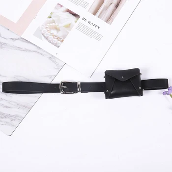 

Women PU Leather Disco Waist Bag Casual Messenger Belt Shoulder Soft Adjustable Strap Mini Gift Solid Fashion Fanny Pack