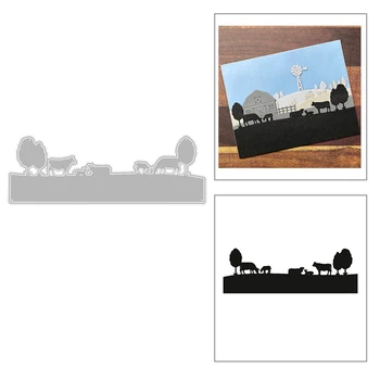 

2020 New Hot Plant Tree Grass Animal Cattle Sheep Decoration Background Metal Cutting Dies and For Scrapbooking Foil No Stamps
