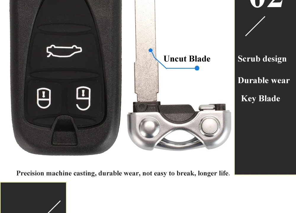 Keyforkess Sostituzione Chiave Shell per Alfa Romeo 159 156 Giulietta Brera Spider GT Smart Remote Key Card 3 Button Uncut lama - H697a3ccc24084f65ad46ed94ea4d594dg
