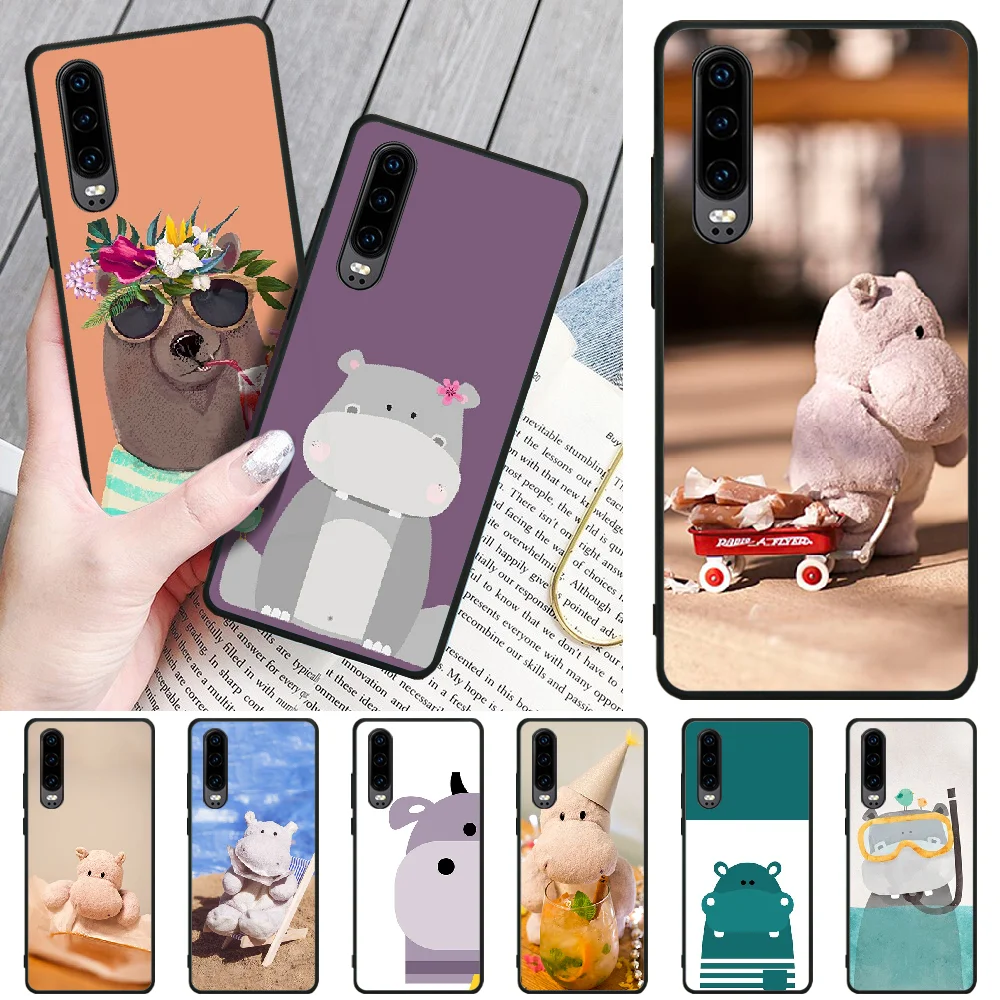 

OFFeier Cute Hippo DIY Luxury Phone Case For Huawei P8 lite 2017 P9 P10 20Pro Lite Pro P30lite P Smart 2019