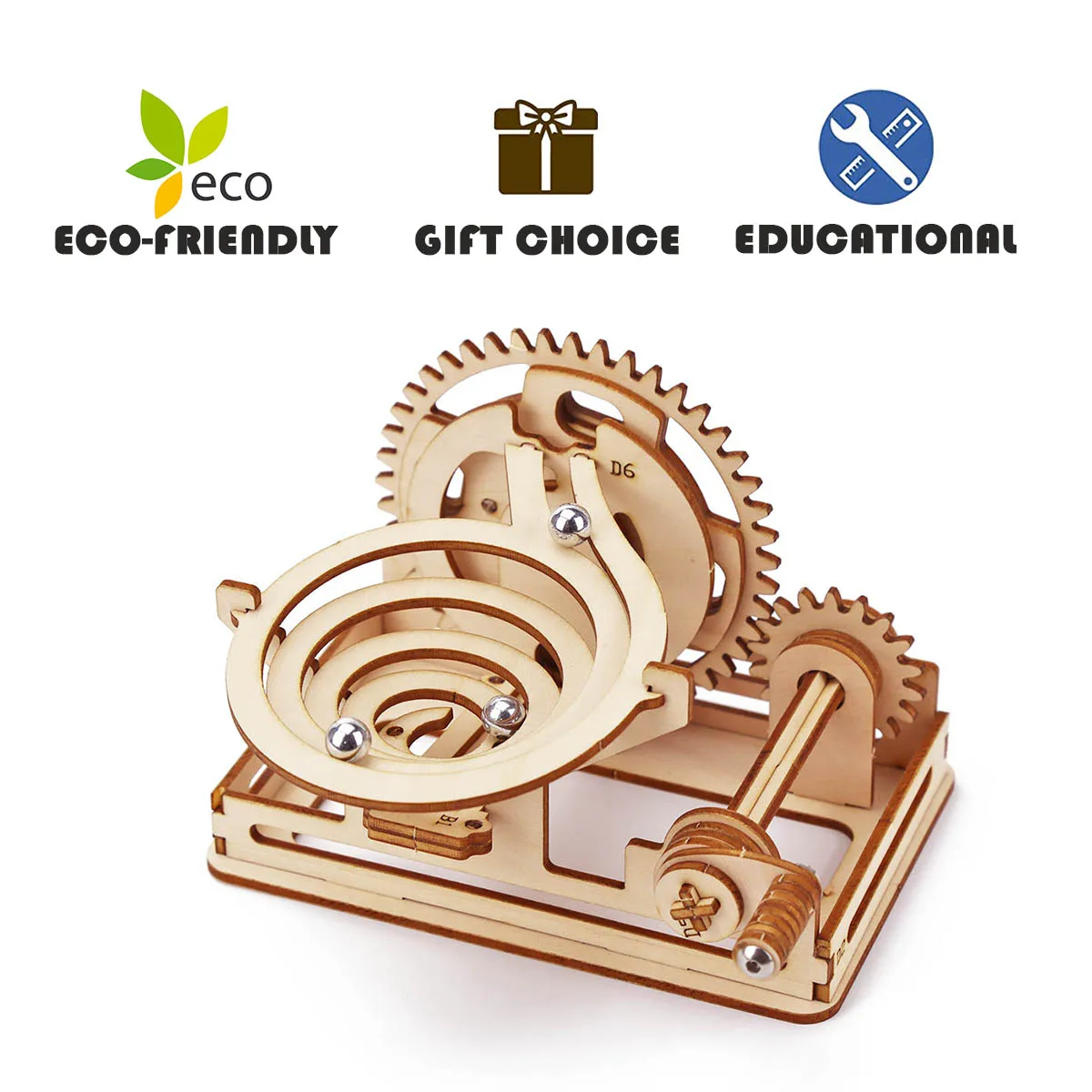 Marble Race Run 3D Wooden Puzzle Mechanical Kit Toy