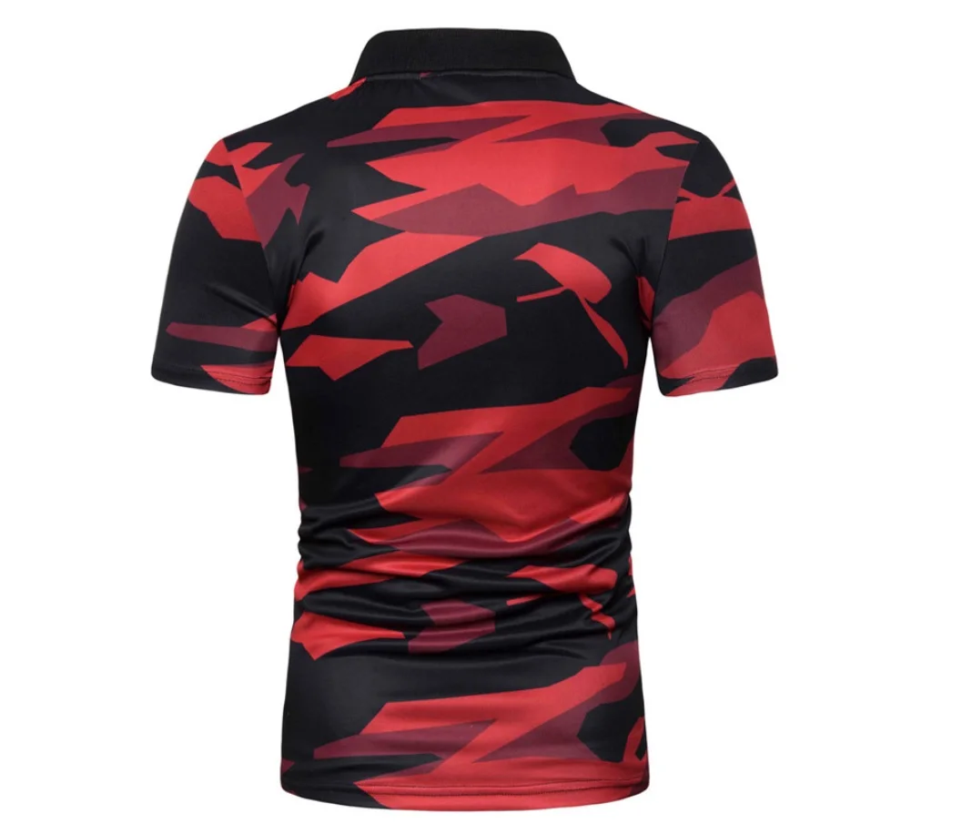 Для мужчин camisa polo рубашка Для мужчин slim fit стильное джинсовое платье с коротким рукавом в стиле кэжуал военный камуфляж воротник рубашки на пуговицах верхняя часть одежды для Для мужчин