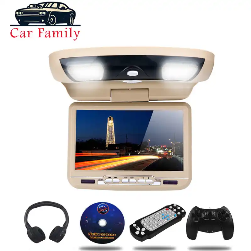 9 Inch Car Monitor Roof Ceiling Mount Flip Down Led Digital Screen