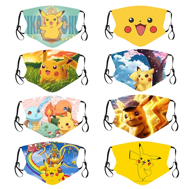2021 New Pokemon Pikachu Cartoon Print Adult Dustproof Gauze Mask 8 Styles Protect Mask Must-have for Adults and Children Gift 1