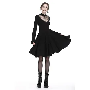 

Darkinlove Women's punk Spider's Web Short Dress A-Line Sexy Lace Party Evening Dinner Dress