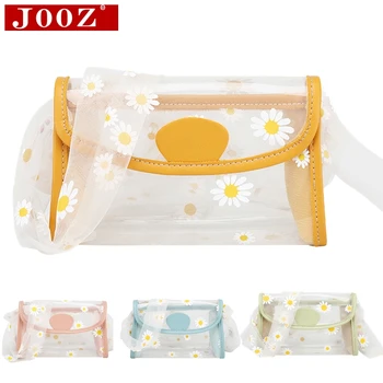 

Sweet Lady's Summer Handbag Fresh Daisy Scarf Printed Shoulder Bag Woman's Transparent Holiday Mini Messenger Bag