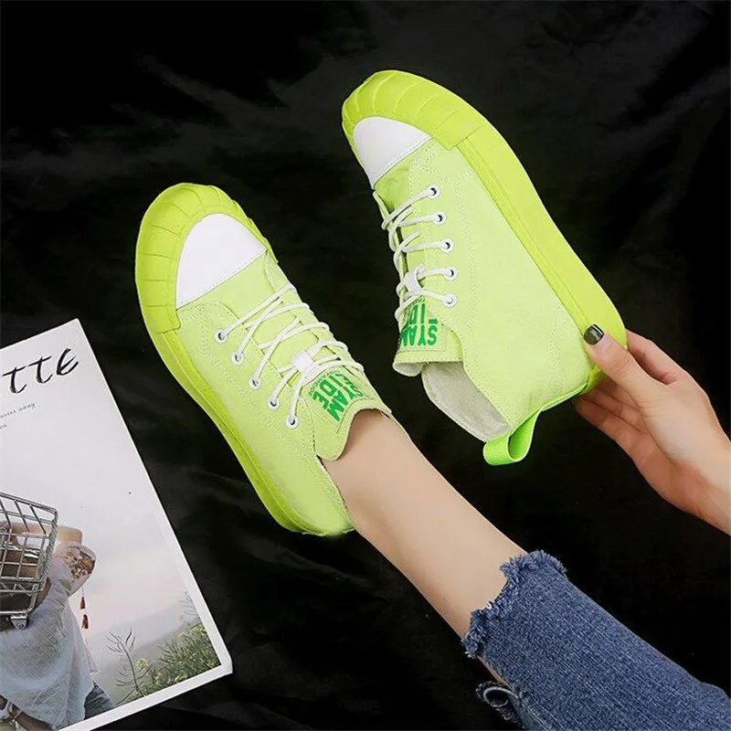 

Mhysa 2019 New Summer Fashion Women Flats Shoes Casual Shoes Women Solid Color Canvas Shoes Lace-Up high top shoes Sneakers L586