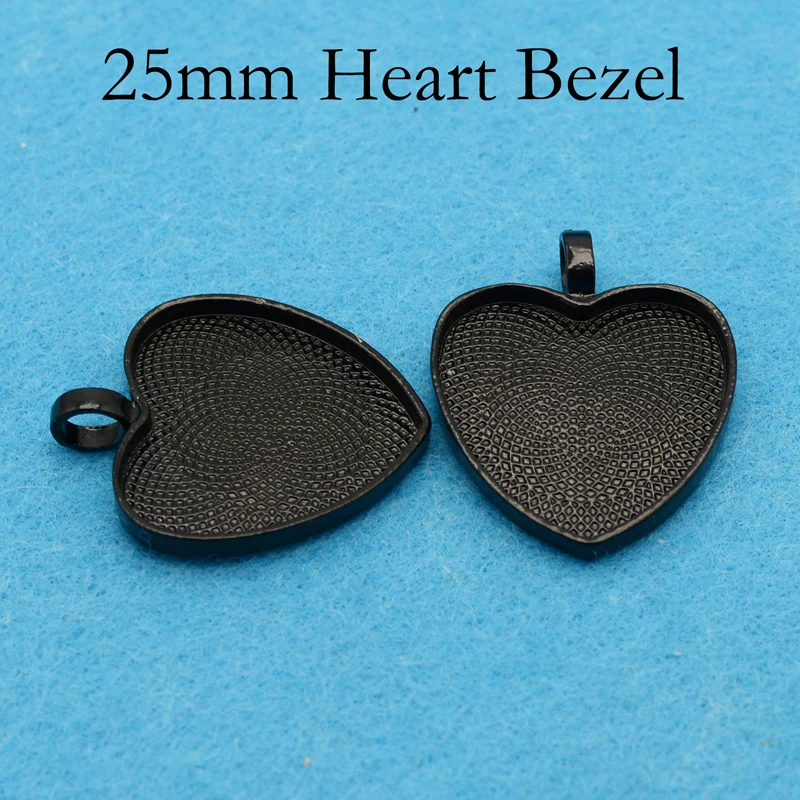 50 шт. подвеска в форме сердца 25 мм фоторамка из смолы|pendant tray|blank pendant trayscabochon setting |