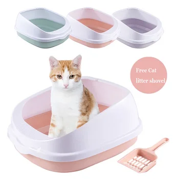 

Cat Toilet Bedpan Anti Splash Pets Litter Box Cat Dog Tray with Scoop Kitten Dog Clean Toilette Home Plastic Sand Box Supplies
