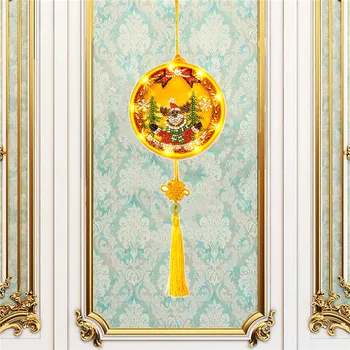 

DIY Diamond Painting Christmas LED Light Round Shape Embroidery Lamp Cross Stitch Rhinestone Home Decor Diamond Embroidery Sale