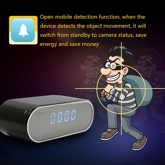 Cámara de Video Cámara inalámbrica con reloj 4K HD, WIFI, Micro Cámara IR, visión nocturna, alarma, videocámara Digital, Mini DVR, Oculta, pequeña - Imagen 4