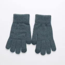 Men's Knitted Wool Winter Outdoor Thickened Gloves to Keep Warm Cashmere Hand Cover With Lining Skiing Short Wrist