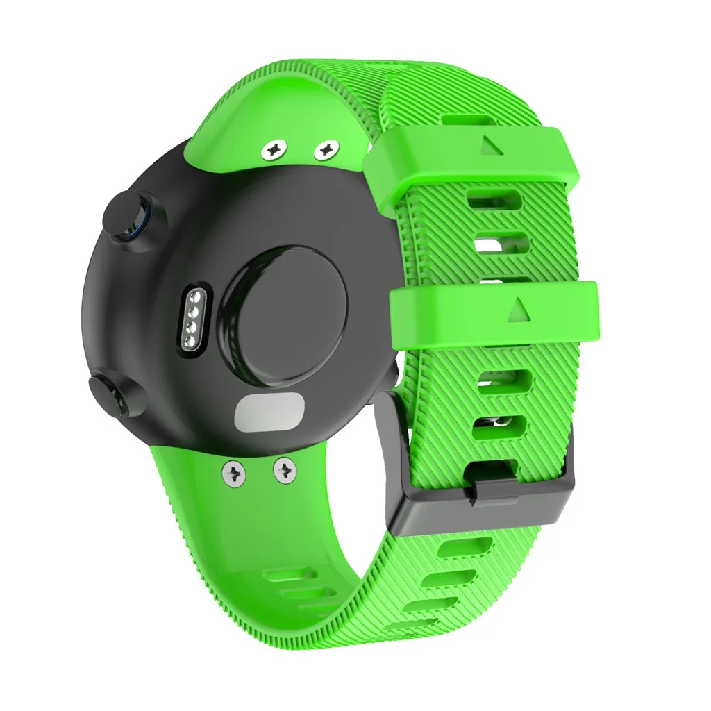 Ouhaobin мягкий сменный силиконовый ремень для Garmin Forerunner 45S умный Браслет 18 мм ремешок черный серебристый Пряжка 913#2