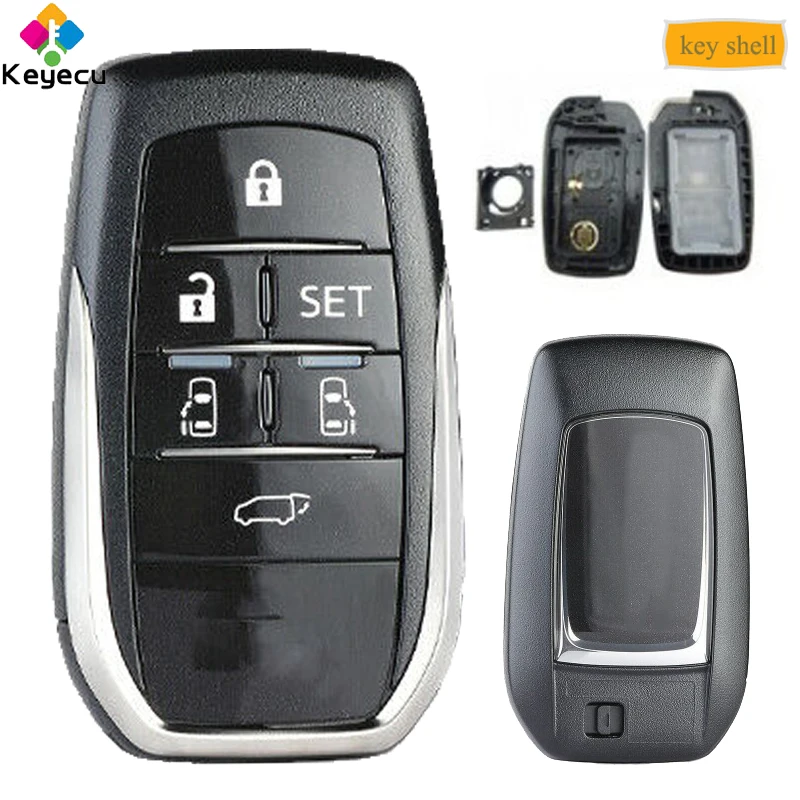 

KEYECU Replacement Smart Prox Remote Control Car Key Shell Case Housing With 6 Buttons - FOB for Toyota Vellfire Alphard Previa