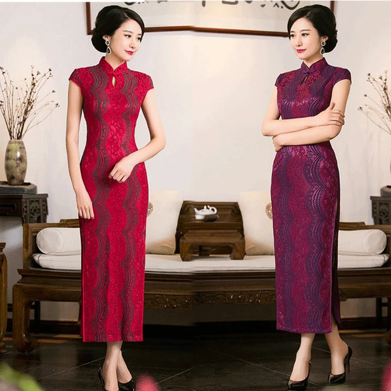 

Daily Life Cheongsam Dress Fat Mm Plus-sized Cheongsam Long 2019 Summer New Style Improved Mom Cheongsam
