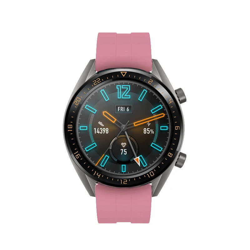official pink Huawei watch gt 2 ремешок для huawei watch gt2 42 мм 46 мм силиконовый смарт-ремешок для наручных браслетов 22 мм ремешок для часов gt ремешок 40 - Цвет ремешка: official pink