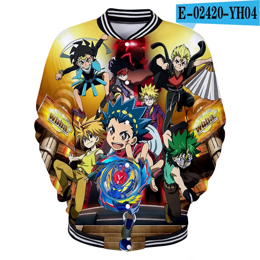 Новинка, бейсбольная куртка Beyblade Burst Evolution, мужская и женская модная детская бейсбольная куртка с 3D принтом, зимнее зеленое пальто для мальчиков и девочек - Цвет: 3D