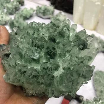 

638g natural crystal mineral green ghost crystal cluster energy healing