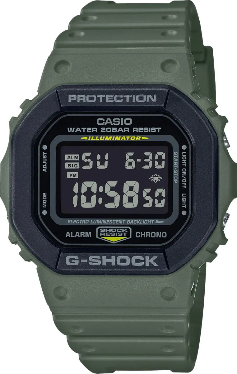 Японские наручные часы Casio G-SHOCK DW-5610SU-3ER с хронографом | Наручные