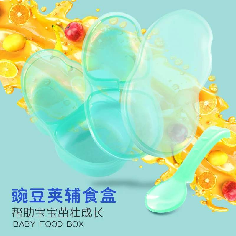 

Children Storage Portable Supplementary Food Box Seperated with Spoon Baby Infant Dietary Supplement Tableware Grinding Bowl Sol