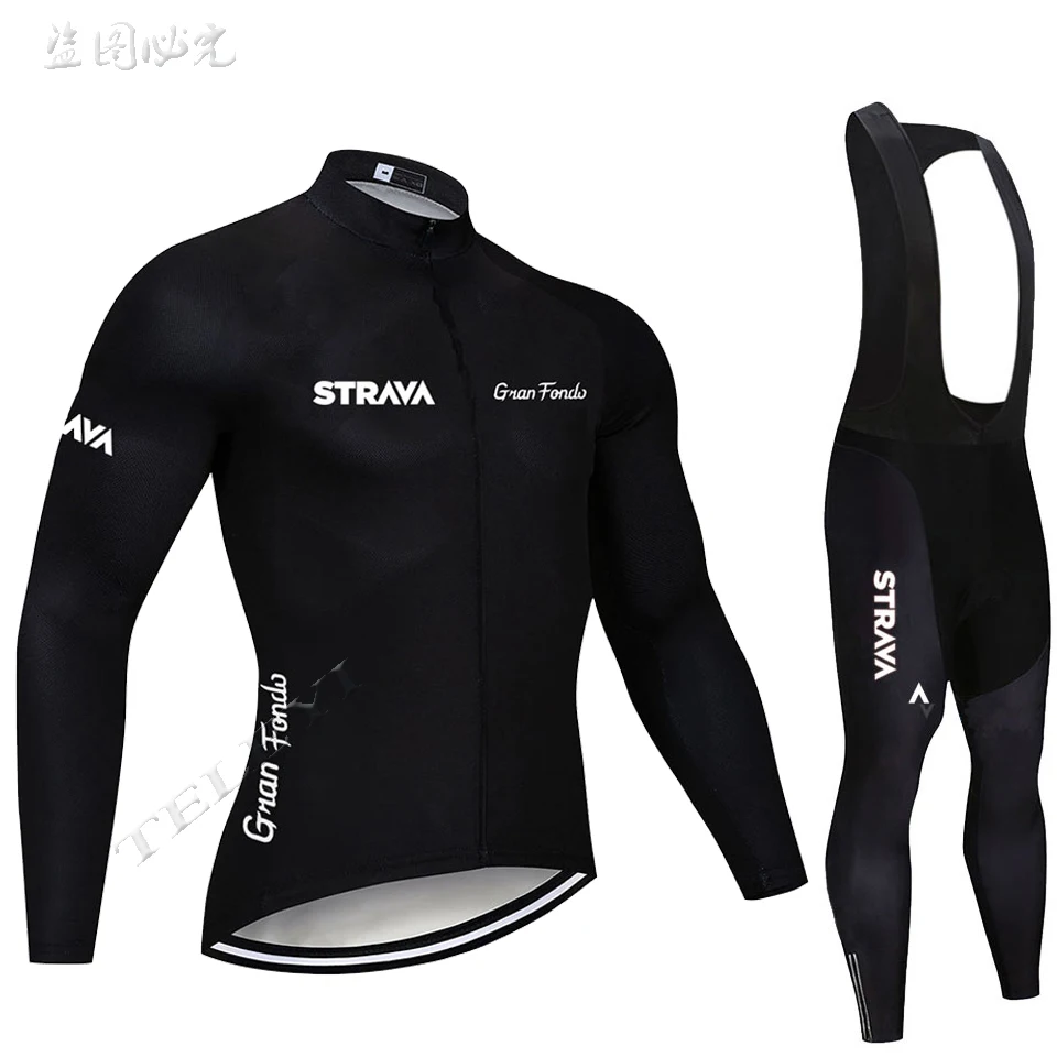 

STRAVA Navy Blue Pro Team Long Sleeve Cycling Jerseys Ropa Ciclismo Maillot Bicycle Clothing Breathable Mtb Bike Cycling Clothes