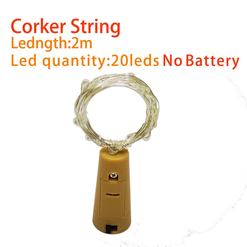 Светодиодный фонарь-гирлянда, серебристая проволока IP65, водонепроницаемая гирлянда для рождественской елки, гибкая гирлянда, красивая Декоративная гирлянда - Испускаемый цвет: Corker String 2m