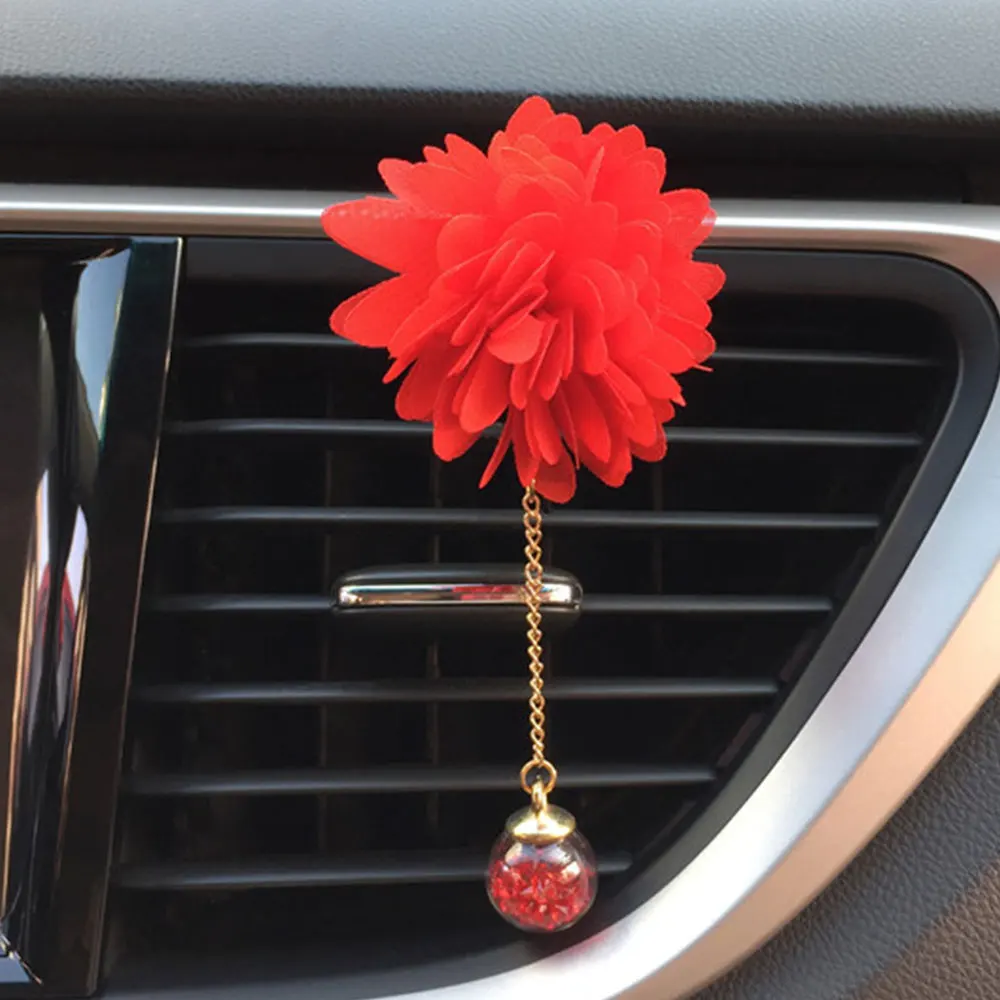 Air Outlet Perfume Clip Auto Perfume Clip Universal Car Perfume Clip Ornament Aromatherapy Freshener Diffuser Camellia Portable