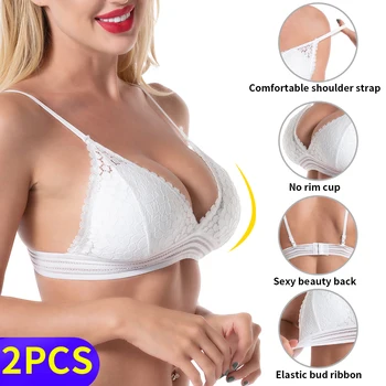 

2PCS Bra Women underwear bralette top sexy push up bra strapless lace Female bra biustonosz sujetador lenceria invisible bralet