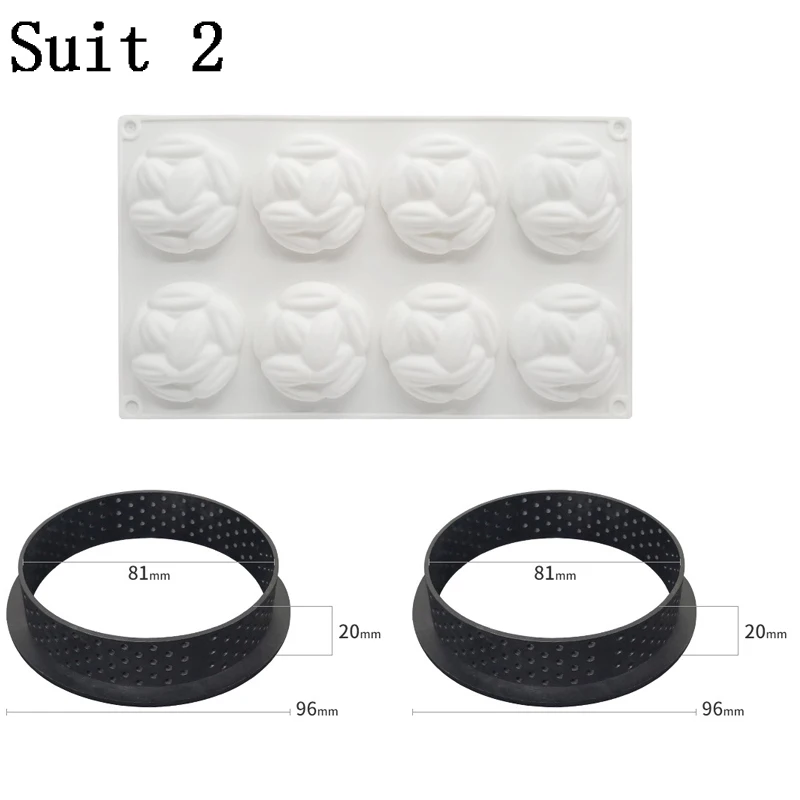 Suit 2 SHENHONG, силиконовая форма для торта, шоколадного кекса, десерта, декораторы, миндальный мусс, кондитерские формы для выпечки, пирожное кольцо, инструменты для украшения - Цвет: Suit 2