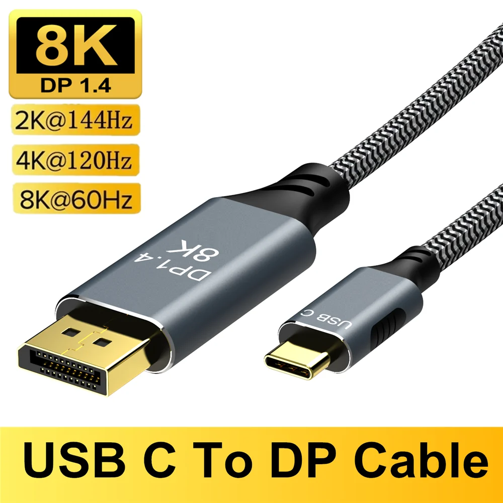 Кабель Thunderbolt 3 USB C к DP1.4 Тип c для дисплея кабель порта 8K @ 60 Гц 4K 144 MacBook Pro USB3.1 порт |