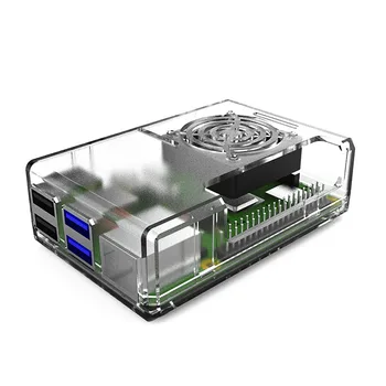 

Durable Practical Support Cooling Fan Shell Heat Dissipation Protective Case Easy Install Full Coverage ABS For Raspberry Pi4B