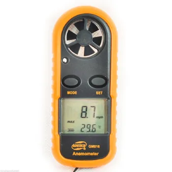 

50pcs GM816 HandheldDigital Wind Speed Gauge Meter GM816 30m/s (65MPH) Pocket Smart Anemometer Air Wind Speed