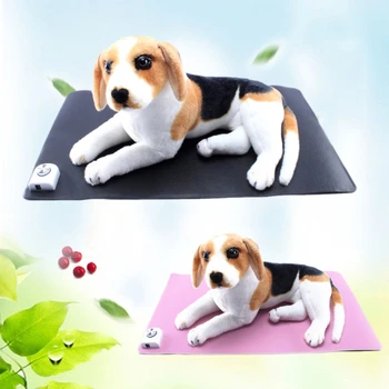 

Waterproof Non-slip Warm Pecute Pet Heat Pad UK Plug Constant Heating Safe Electric Heated Mat Soft Resting Cosy For Dogs Cats