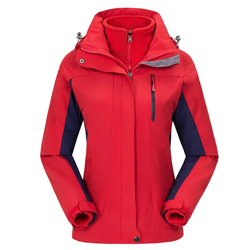 Female - red Парные уличные походные куртки, теплые и ветрозащитные водонепроницаемые мягкие куртки Для Путешествий, Походов, Кемпинга - Цвет: Female - red
