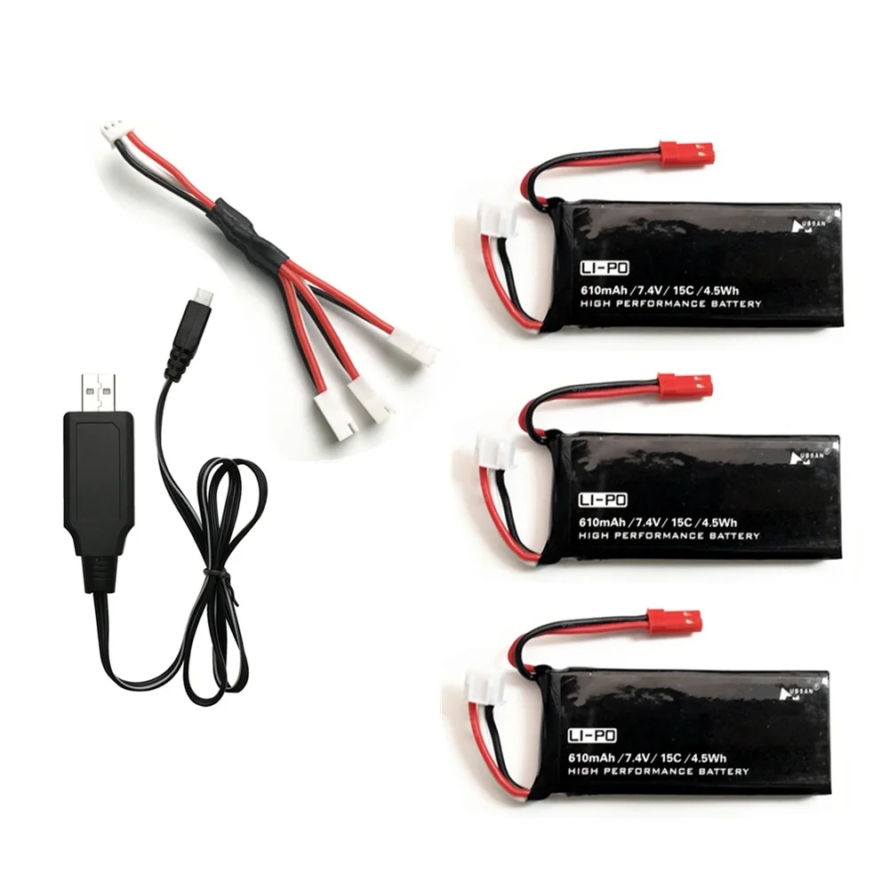 Оригинальный Для Hubson H502 H502E 7 4 V 610mAh литий полимерный аккумулятор 15C 4.5WH батарея с usb
