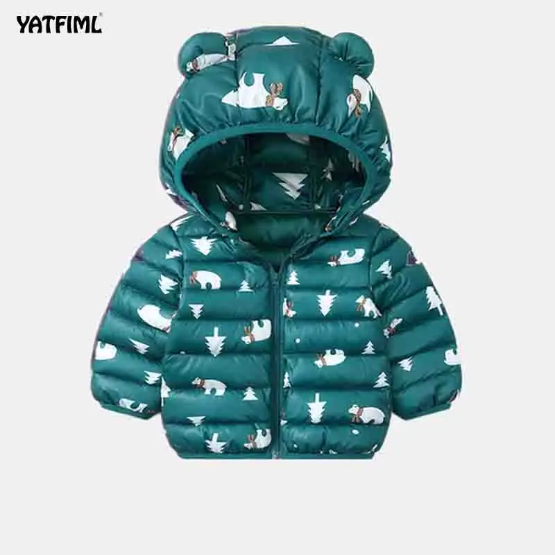 YATFIML/Одежда для маленьких мальчиков и девочек; зимняя детская одежда; одежда с капюшоном; костюм для детей; Одежда для мальчиков - Цвет: green