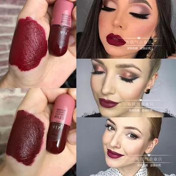 

waterproof matte lip glaze lipstick sexy lip color mini heartbeat pills quitelip blackred