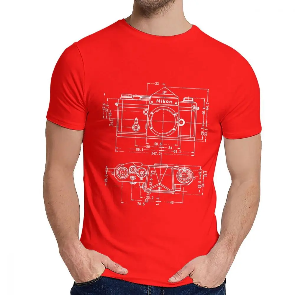 Crewneck ВИНТАЖНАЯ фотография Nikon Blueprint футболка хип хоп унисекс Удобная La Camiseta S-6XL - Цвет: Красный