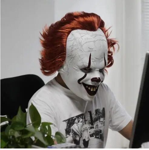 Джокер маска пеннивайза Stephen King It Chapter Two 2 ужас, Костюмированная вечеринка латексные маски шлем клоун Хэллоуин вечерние костюм, реквизит 2