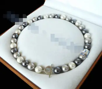 

Fashion jewelry Free Shipping 12mm AAA+ Multicolor south sea shell pearl necklace 17" ^^@^Noble style Natural Fine jewe
