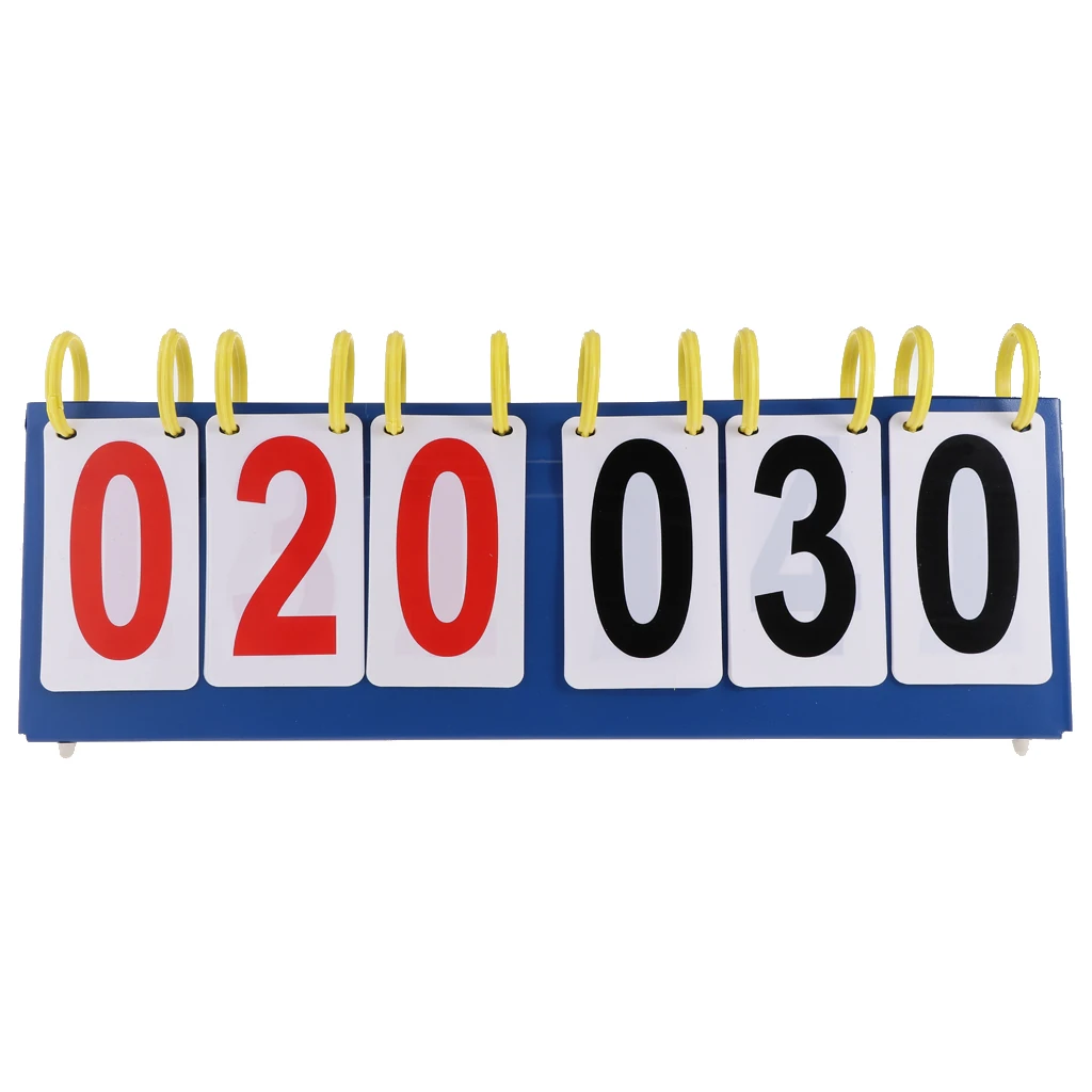 Lightweight Sports Table Top Scoreboard Flip 99/999 Score Board with Red Black Plastic Number Cards